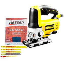 Serra Tico Tico Orbital Dewalt DW300 500W  + Jogo de Lâminas Starret BU1 + Lixa Massa 50 Folhas