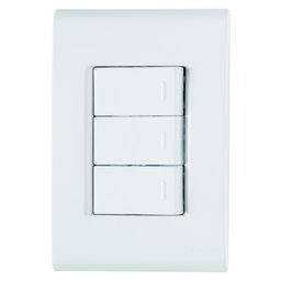 Conjunto 4x2 Branco com 3 Interruptores Paralelo 10A 250V