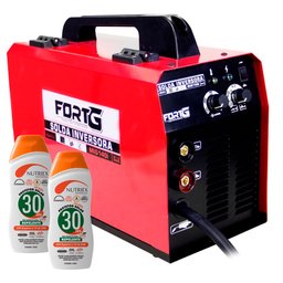 Máquina de Solda Multifuncional FORTGPRO-FG4512 MIG/MAG com e sem Gás + 2 Protetores Solar NUTRIEX-60988 120 ml-FORTG-K2144