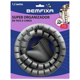 Super Organizador de Fios e Cabos 28mm Cinza 1,5 Metros