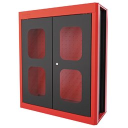 Painel para Ferramentas Superior Grande Vermelho com 2 Portas e Chapas Perfuradas