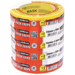 Fita Crepe Uso Geral 24mm x 50m com 5 Unidades