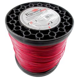 Bobina de fio de Nylon Quadrado Vermelho 3mm x 190m para Roçadeira