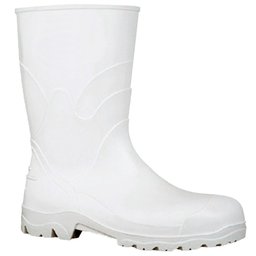 Bota Cano Médio em PVC Branco com Forro Nmr 36