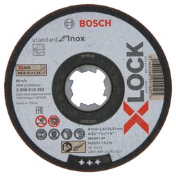 Disco de Desbaste Reto para Inox e Metal 115x1,6mm -BOSCH-2608619362-000