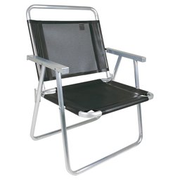 Cadeira Oversize em Alumínio Preto para até 140kg -MOR-2153