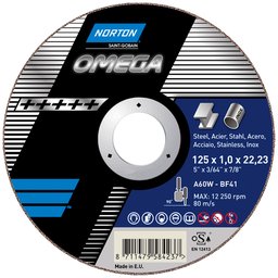 Disco de Corte Omega 125 x 1 x 22,23mm