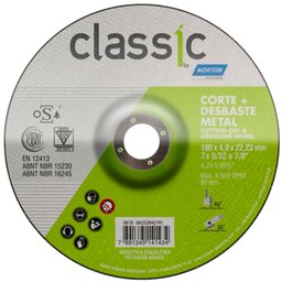 Disco de Desbaste Classic 180 x 4 x 22,23mm