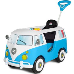 Mini Kombi Infantil Azul e Branco com Pedal