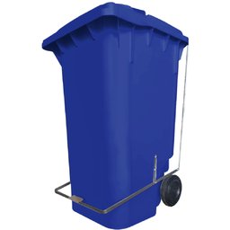 Carrinho Coletor de Lixo Azul 240L com Pedal