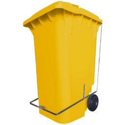 Carrinho Coletor de Lixo Amarelo 240L com Pedal