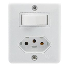 Conjunto Interruptor e Tomada Simples 10A 250V -ILUMI-63200