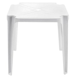 Mesa de Plástico Monobloco Branca com Arremate 70x70cm 