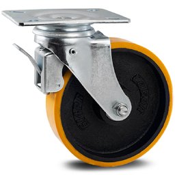 Roda Giratória com Placa e Roda de Ferro AM 2318 5 Pol. até 300Kg 