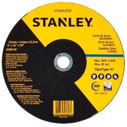 Disco de Corte Inox 9 Pol. X 3,0mm X 7/8 Pol.  -STANLEY-STA4525SF