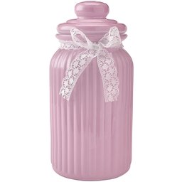 Pote Hermético Lace de Vidro Rosa 1,3L 