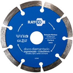 Disco Diamantado Segmentado 4.3/8 Pol. -RAYCO-12340