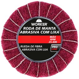 Roda de Manta Abrasiva Média Grão 120 30 X 25mm com Lixa