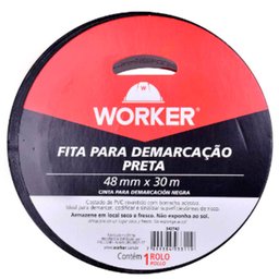 Fita Adesiva Preto 48mmX30m para Demarcação-WORKER-342742