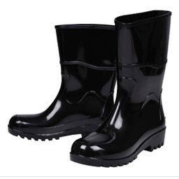 Bota PVC Cano Médio com Forro Preto Tamanho 36