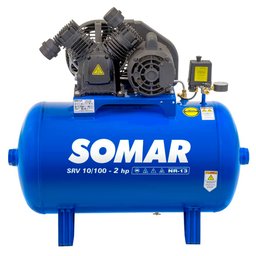 Compressor Ar SRV 10 Pés 100 Litros IP21 2CV Trifásico 220/380V