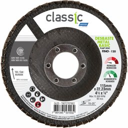 Disco Flap Classic Basic R201 115x22,23mm Grão 120 para Desbaste