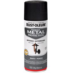Tinta Spray Premium Metal Protection Preto Fosco Antiferrugem 430ml