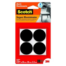 9 Protetores Anti-Risco Antideslizante 3,0 x 3,0 cm Grande Scotch Redondo Preto