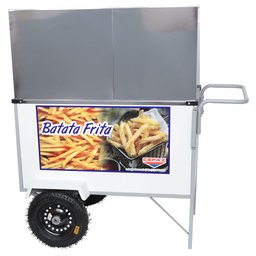 Carrinho de Batata Frita BL40P-GS com Rodas e Guarda Sol