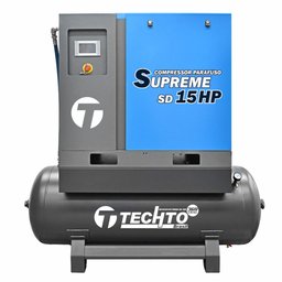 Compressor Parafuso 15HP 10bar Supreme SD 360L 220V Trifásico 