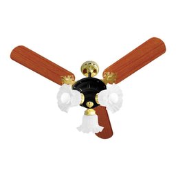 Ventilador De Teto Venti-delta New Zeta Preto Com Dourado 3 Pás Mogno 110v