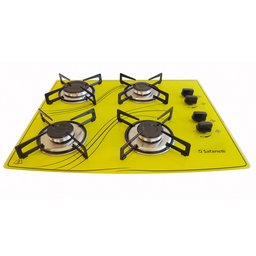 Fogão Cooktop  Vidro Amarelo 4 Bocas Bivolt