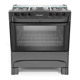 Fogão Mueller 5B Com Mesa De Inox Mfi5bb Preto Fosco