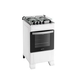 Fogão 4 Bocas Branco Com Mesa Inox Atlas Atenas Bivolt