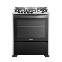 Fogão 5 Bocas Preto Com Mesa Inox Dako Magister Grill Bivolt