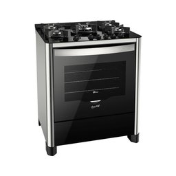 Fogão de Piso a Gás Fischer 5 Bocas Tripla Chama Gran Cheff com Mesa de Vidro 26988-59780 127V - Preto