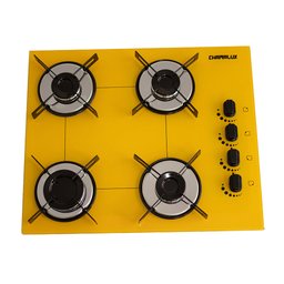 Fogão Cooktop 4 Bocas Ultra Chama Amarelo Gás Natural Acendimento Automático Bivolt