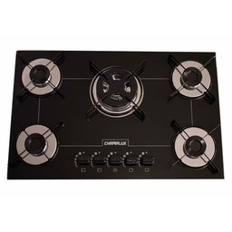 Fogão Cooktop 5 Bocas Tripla Chama Preto Bivolt