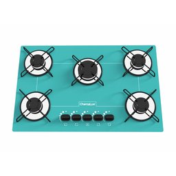 Fogão Cooktop 5 Bocas Ultra Chama Verde Água Acendimento Automático Bivolt