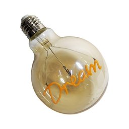 Lampada Led Mensagem Dream Vintage 4W Branco Quente Casa