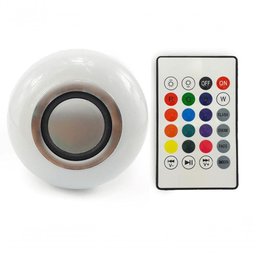 Lâmpada Led Rgb Musical 3W Com Alto Falante Controle Remoto