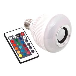 Lâmpada Led Musical Bluetooth Luzes Rgb Controle Remoto