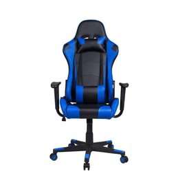 Cadeira Gamer Pelegrin em Couro PU Reclinável PEL-3012 Preta e Azul