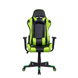 Cadeira Gamer Pelegrin em Couro PU Reclinável PEL-3012 Preta e Verde