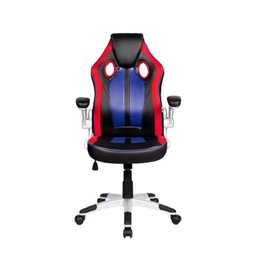 Cadeira Gamer Pelegrin PEL-3009 Couro PU Preta, Vermelha e Azul