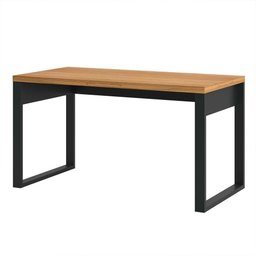 Mesa Escrivaninha 135x68 Cm Office Industrial 100% Mdf Freijó Preto Fosco Pradel