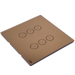 Interruptor Touch Tok Glass 6 Pads Wi-Fi 4x4cm Bronze