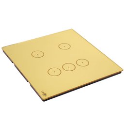 Interruptor Touch Tok Glass 5 Pads Wi-Fi  4x4cm Dourado