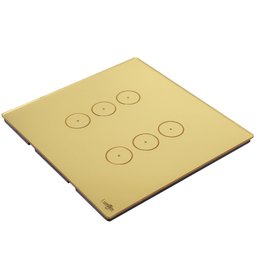 Interruptor Touch Tok Glass 6 Pads Wi-Fi  4x4cm Dourado