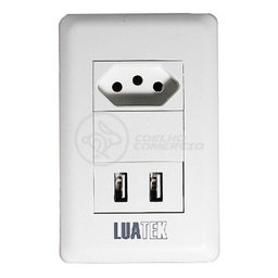 Tomada Parede 1 Entrada Fonte 2 Usb 5V Smart House 10A